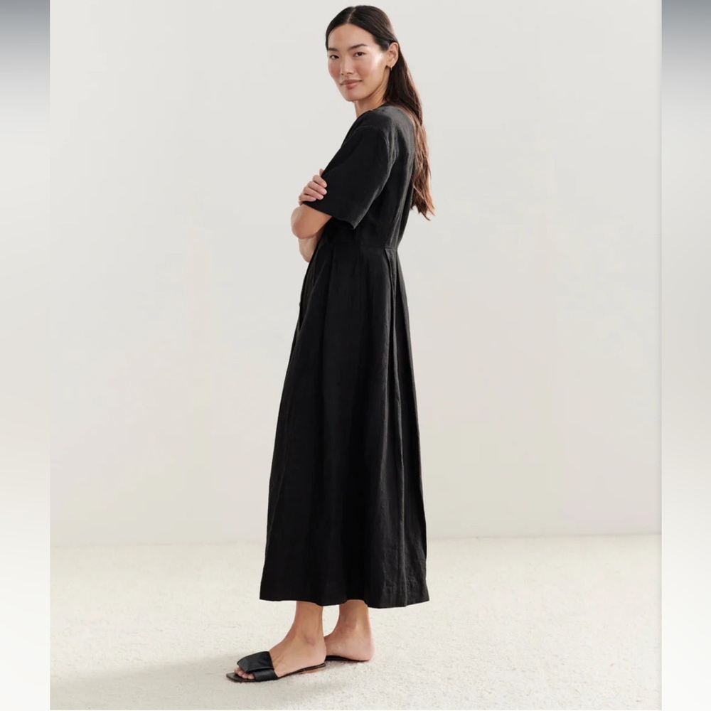 JENNI KAYNE Day Dress, in Black linen, New w/o Tags (Size XL) $395 retail